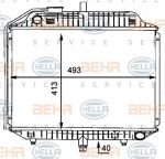 Hella 8MK 376 712-411 радиатор, охлаждение двигателя на MERCEDES-BENZ 100 автобус (631)
