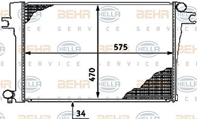 Hella 8MK 376 713-231 радиатор, охлаждение двигателя на 3 кабрио (E30)