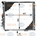 Hella 8MK 376 713-294 радиатор, охлаждение двигателя на MERCEDES-BENZ S-CLASS (W126)