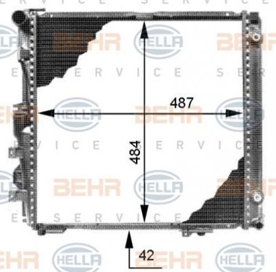 Hella 8MK 376 713-294 радиатор, охлаждение двигателя на MERCEDES-BENZ S-CLASS (W126)