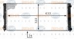 Hella 8MK 376 713-354 радиатор, охлаждение двигателя на VW PASSAT (3A2, 35I)