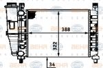 Hella 8MK 376 713-521 радиатор, охлаждение двигателя на FIAT UNO (146A/E)