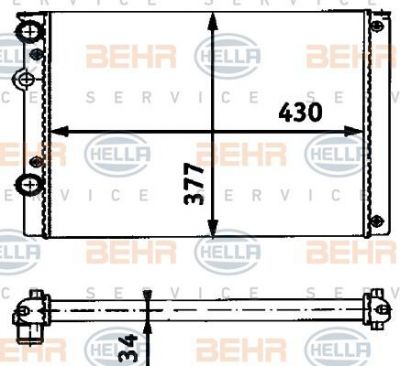 Hella 8MK 376 714-651 радиатор, охлаждение двигателя на VW LUPO (6X1, 6E1)