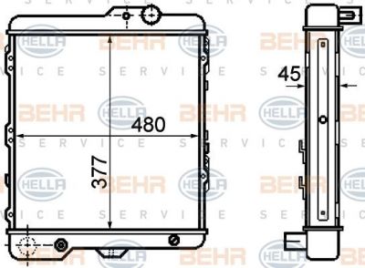 Hella 8MK 376 714-711 радиатор, охлаждение двигателя на VW SANTANA (32B)