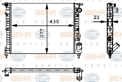 Hella 8MK 376 717-271 радиатор, охлаждение двигателя на RENAULT 19 I (B/C53_)