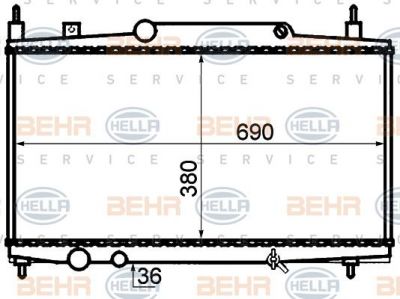 Hella 8MK 376 717-594 радиатор, охлаждение двигателя на PEUGEOT 607 (9D, 9U)