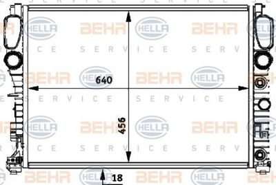 Hella 8MK 376 718-014 радиатор, охлаждение двигателя на MERCEDES-BENZ E-CLASS (W211)
