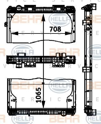 Hella 8MK 376 721-471 радиатор, охлаждение двигателя на MAN F 2000