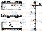 Hella 8MK 376 721-761 радиатор, охлаждение двигателя на MAN E 2000
