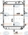 Hella 8MK 376 722-121 радиатор, охлаждение двигателя на NISSAN ATLEON