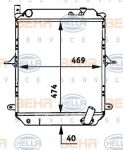 Hella 8MK 376 722-131 радиатор, охлаждение двигателя на NISSAN CABSTAR E