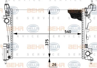 Hella 8MK 376 728-781 радиатор, охлаждение двигателя на FIAT FIORINO фургон/универсал (225)