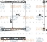 Hella 8MK 376 733-701 радиатор, охлаждение двигателя на RENAULT TRUCKS MASCOTT c бортовой платформой/ходовая часть