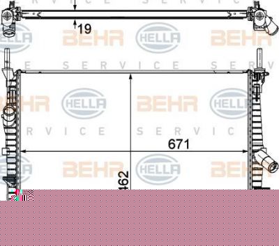 Hella 8MK 376 764-504 радиатор, охлаждение двигателя на FORD TRANSIT c бортовой платформой/ходовая часть