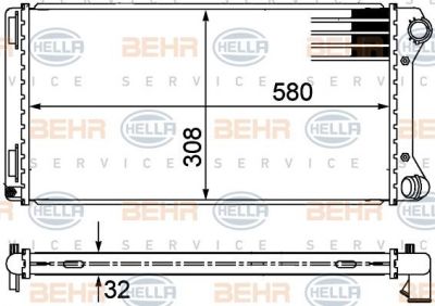 Hella 8MK 376 767-631 радиатор, охлаждение двигателя на FIAT PUNTO (188)