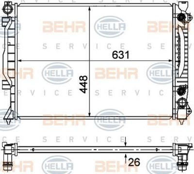 Hella 8MK 376 781-031 радиатор, охлаждение двигателя на AUDI A6 Avant (4B5, C5)