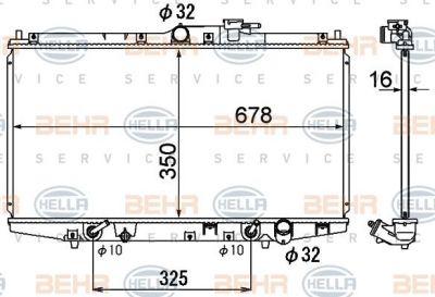 Hella 8MK 376 790-471 радиатор, охлаждение двигателя на HONDA ACCORD VI (CG, CK)