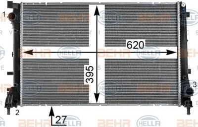 Hella 8MK 376 900-191 радиатор, охлаждение двигателя на ABARTH 500 (312)