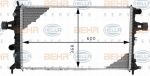 HELLA Радиатор охл. ДВС OPEL Astra G/Zafira 2,0D 98-04 (МКПП/с АС) (1300208, 8MK376710-334)