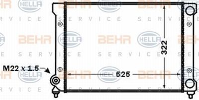 HELLA радиатор охлаждения двигателя (8MK376773-721)