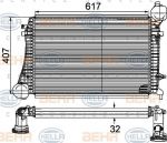 Hella 8ML 376 746-161 интеркулер на VW GOLF V (1K1)