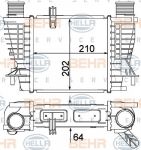 Hella 8ML 376 756-624 интеркулер на RENAULT CLIO III (BR0/1, CR0/1)