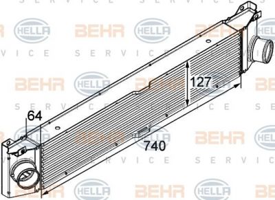 HELLA Интеркулер PEUGEOT BOXER 06- (0384.K1, 8ML376746-021)