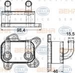 HELLA Радиатор масляный OPEL ASTRA G/CORSA C 1.7TD 00-09 (8MO376780-601)