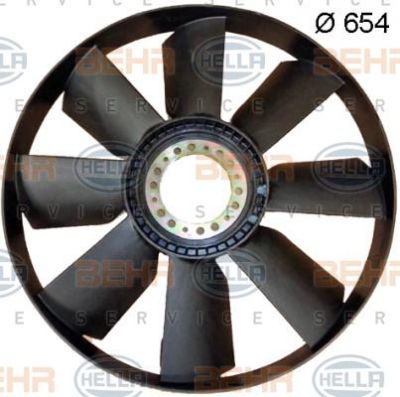 Hella 8MV 376 702-001 крыльчатка вентилятора, охлаждение двигателя на MAN M 90