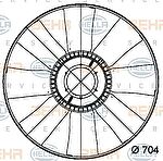 Hella 8MV 376 728-771 крыльчатка вентилятора, охлаждение двигателя на DAF 75 CF