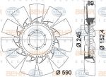 Hella 8MV 376 757-761 крыльчатка вентилятора, охлаждение двигателя на RENAULT TRUCKS Midlum