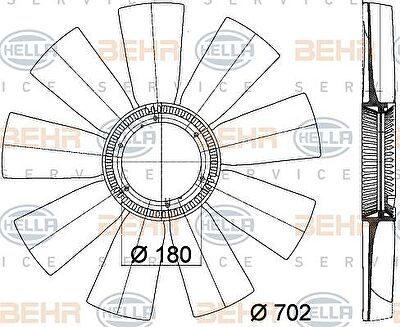 Hella 8MV 376 757-781 крыльчатка вентилятора, охлаждение двигателя на RENAULT TRUCKS Magnum