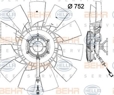 Hella 8MV 376 791-641 вентилятор, охлаждение двигателя на SCANIA P,G,R,T - series