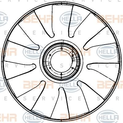 Hella 8MV 376 906-531 крыльчатка вентилятора, охлаждение двигателя на MAN TGM