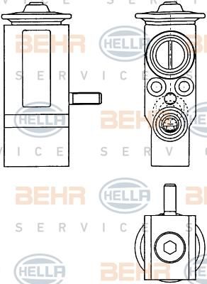 Hella 8UW 351 303-381 расширительный клапан, кондиционер на RENAULT KANGOO (KC0/1_)