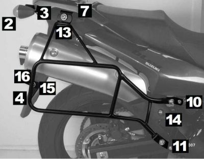 HEPCO BECKER Крепеж кофра DL 650 V-Strom Suzuki (6503515 0001)