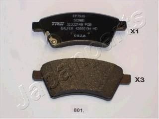 JAPANPARTS Колодки передние SUZUKI SX4 (PA-801AF)