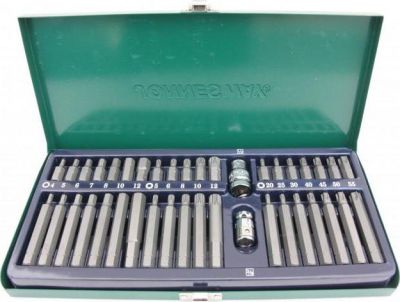 JONNESWAY S29H4142SM Набор бит HEX TORX SPLINE 30-75мм 42пр