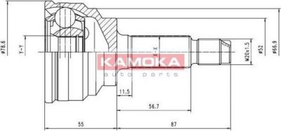 KAMOKA 6070 шарнирный комплект, приводной вал на MAZDA 323 III Hatchback (BF)