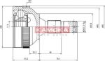 KAMOKA 6224 Шарнирный комплект, приводной вал