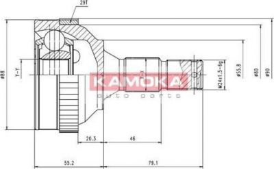 KAMOKA 6484 Шарнирный комплект, приводной вал