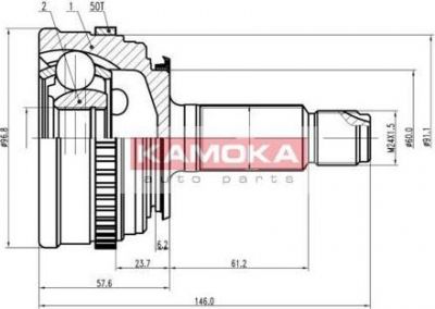 KAMOKA 6800 шарнирный комплект, приводной вал на HONDA ACCORD IV (CB)