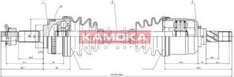 KAMOKA NI1138953A приводной вал на NISSAN PRIMERA Traveller (W10)