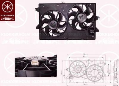 KLOKKERHOLM 25542602 вентилятор, охлаждение двигателя на FORD MONDEO III (B5Y)