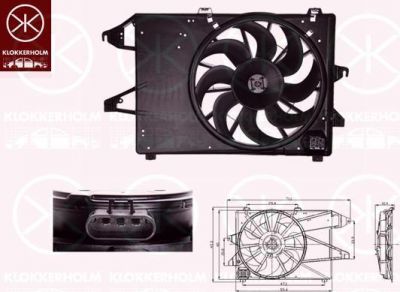 KLOKKERHOLM 25552602 вентилятор, охлаждение двигателя на FORD MONDEO III седан (B4Y)