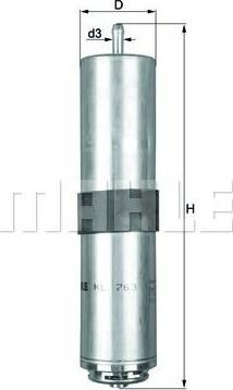 KNECHT/MAHLE Фильтр топливный E90/E84/F25 2.0D-3.0D (13 32 7 823 413, KL763D)