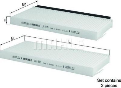Knecht/Mahle LA 935/S фильтр, воздух во внутренном пространстве на KIA SHUMA II (FB)