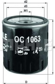 KNECHT/MAHLE Фильтр масляный FORD Foc/Mon 02-> (1250507, OC1063) KNECHT/MAHLE Фильтр масляный FORD Foc/Mon 02-> (1250507, OC1063)