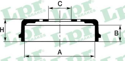 LPR 7D0338 тормозной барабан на TOYOTA YARIS VERSO (_NLP2_, _NCP2_)