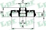 LPR 7D0376 тормозной барабан на DAIHATSU CHARADE III (G100, G101, G102)